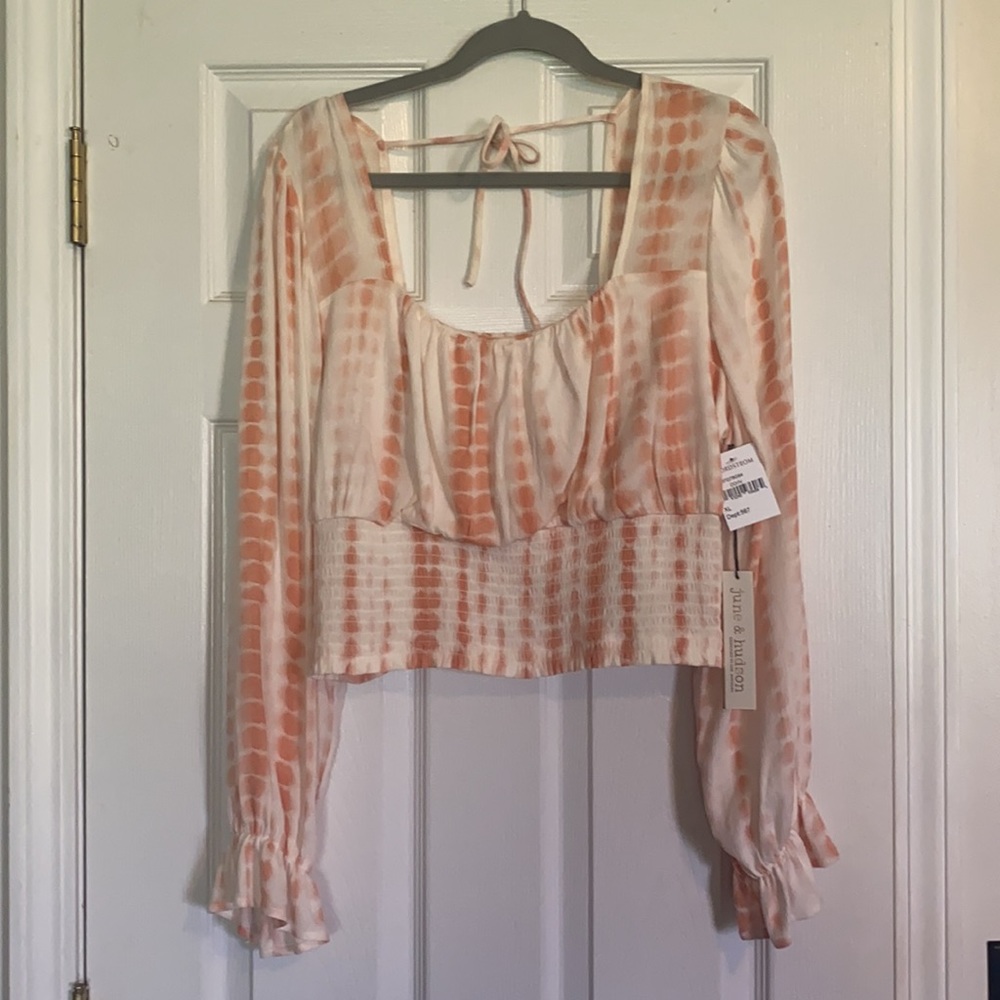 NWT june and hudson smocked cropped top so cute! - Picture 2 of 10